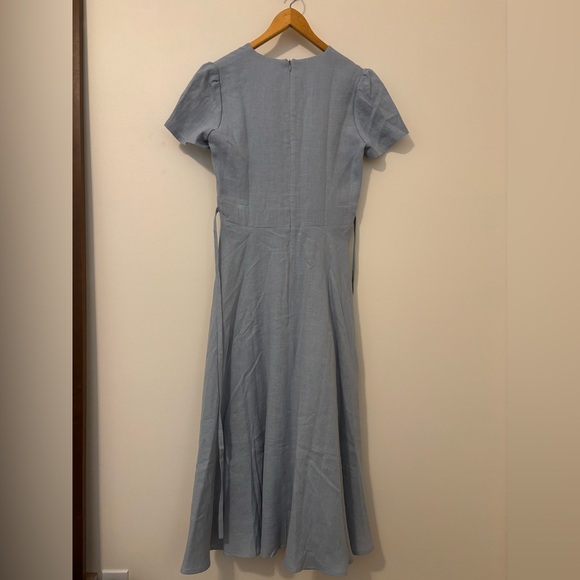 Dusty Blue Linen Dress (Sicily) - Picture 3 of 4